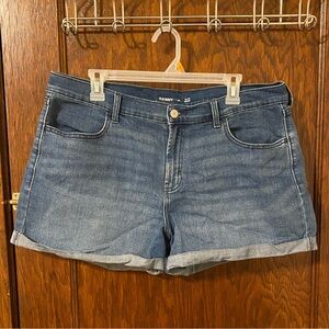 Mid Rise Denim Shorts